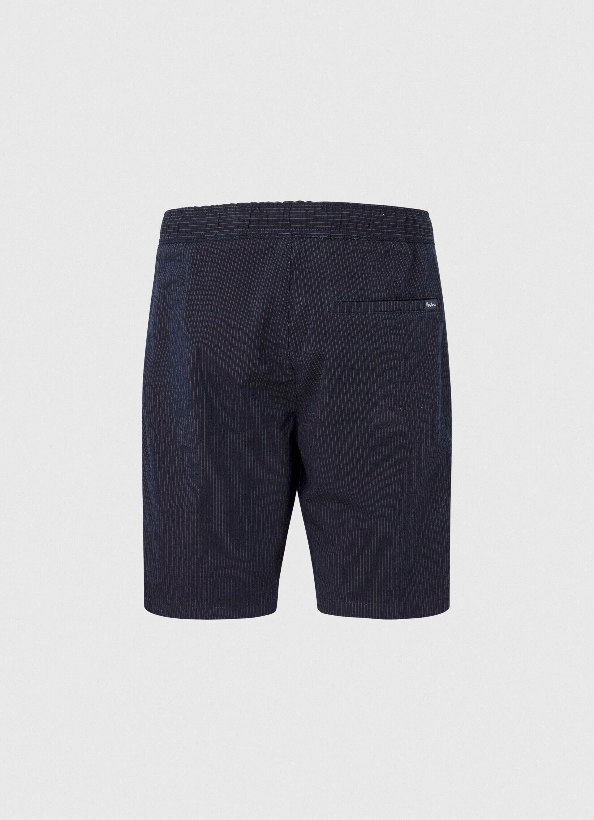 Bermuda listrada estampada com estampa de castelo - Azul Dulwich