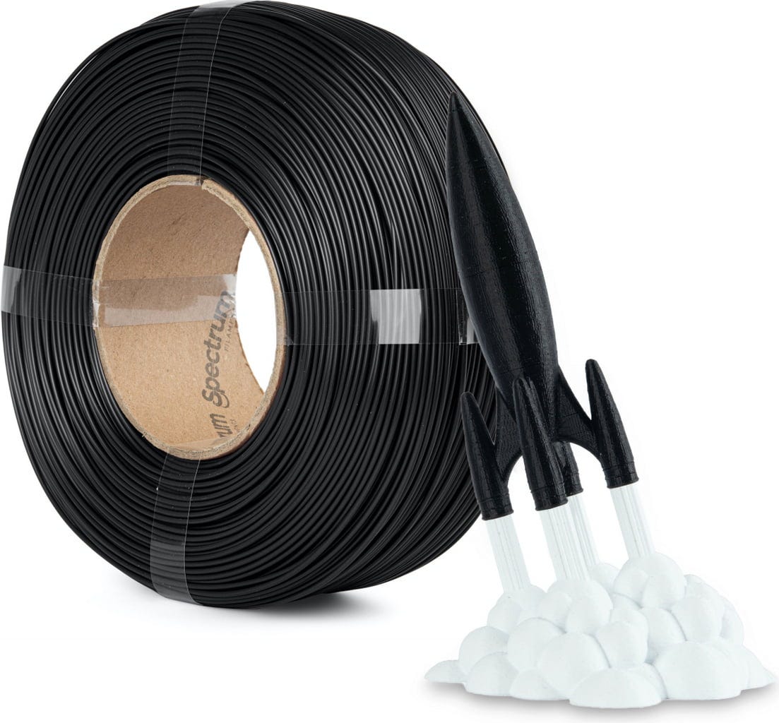 Spectrum  ReFill Premium PLA High Speed Deep Black, 1,75 mm / 1000 g    PLA ohne Spule für den Hochgeschwindigkeitsdruck in Deep Black