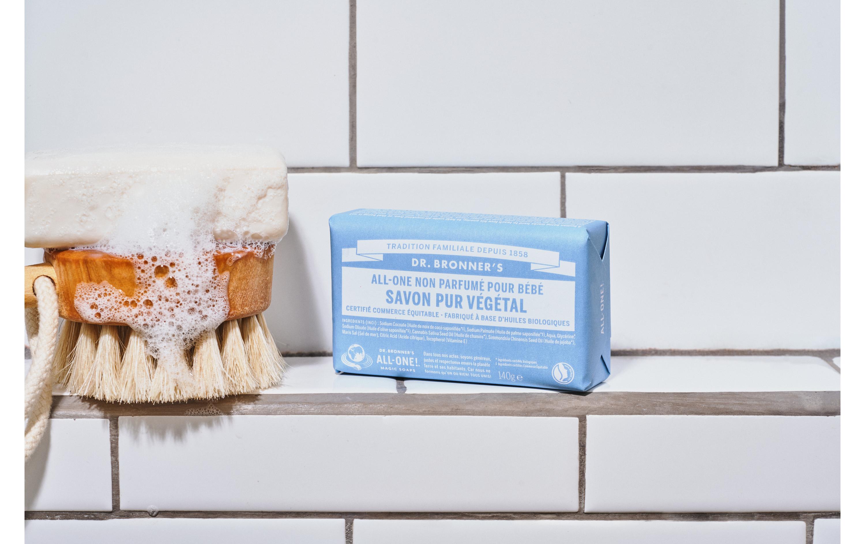 Seife All-One Bar Baby Mild 140 gNatürliche Fair Trade Pflegeseife mit Bio Kokosnussöl ohne Duftzusatz für empfindliche Haut