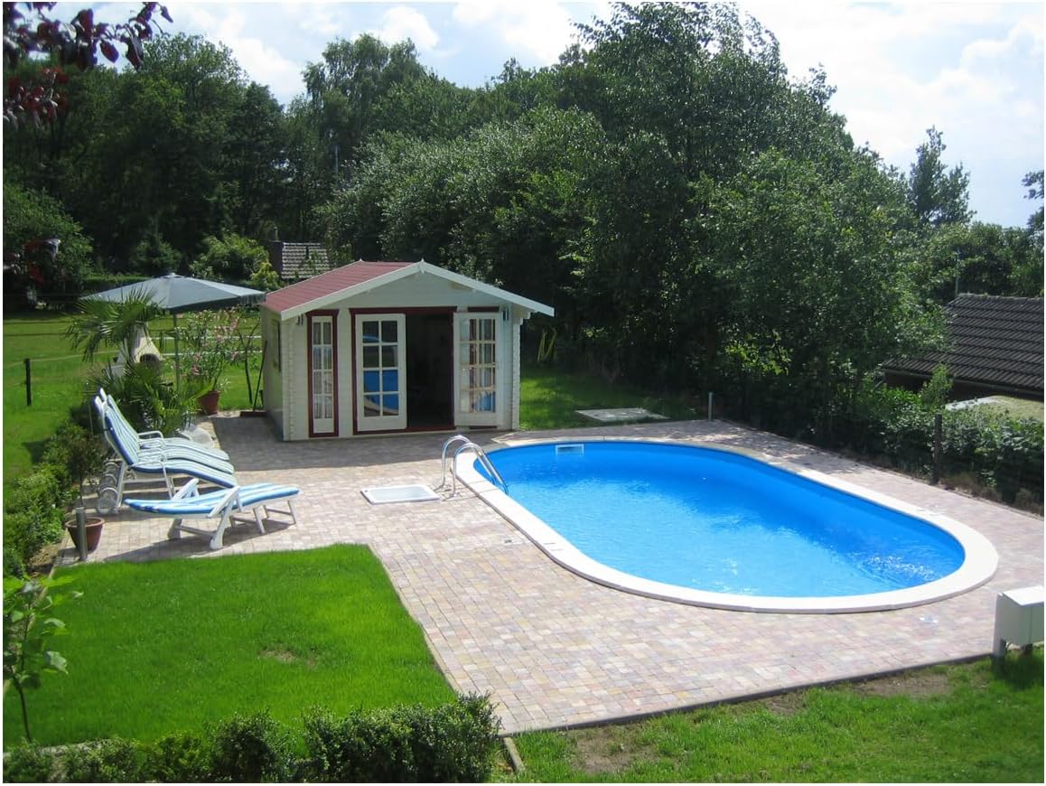 Stahlwandbecken Pool Oval Ovalformbecken 4,50x2,50m Tiefe 1,20m Folie Blau 0,8mm