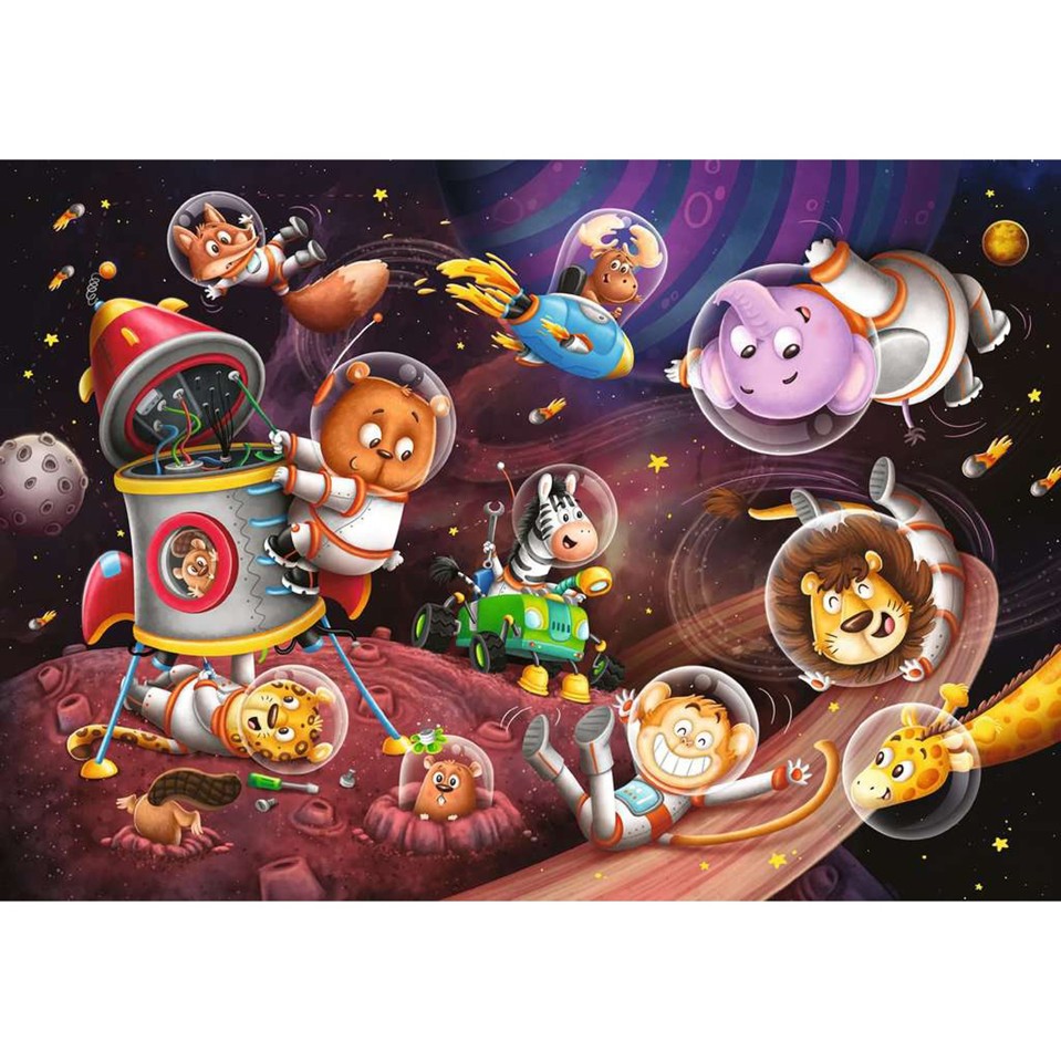 Ravensburger - Puslespil Animals In Space 2x12 brikker