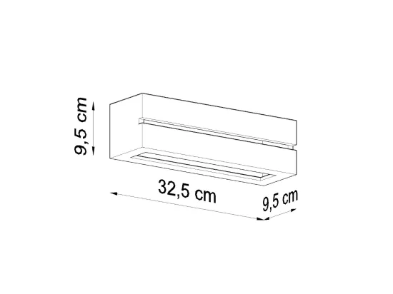 Appliques Vega moderne en céramique - 1 sources lumineuses - L.32,5 x H.9,5 cm - blanc