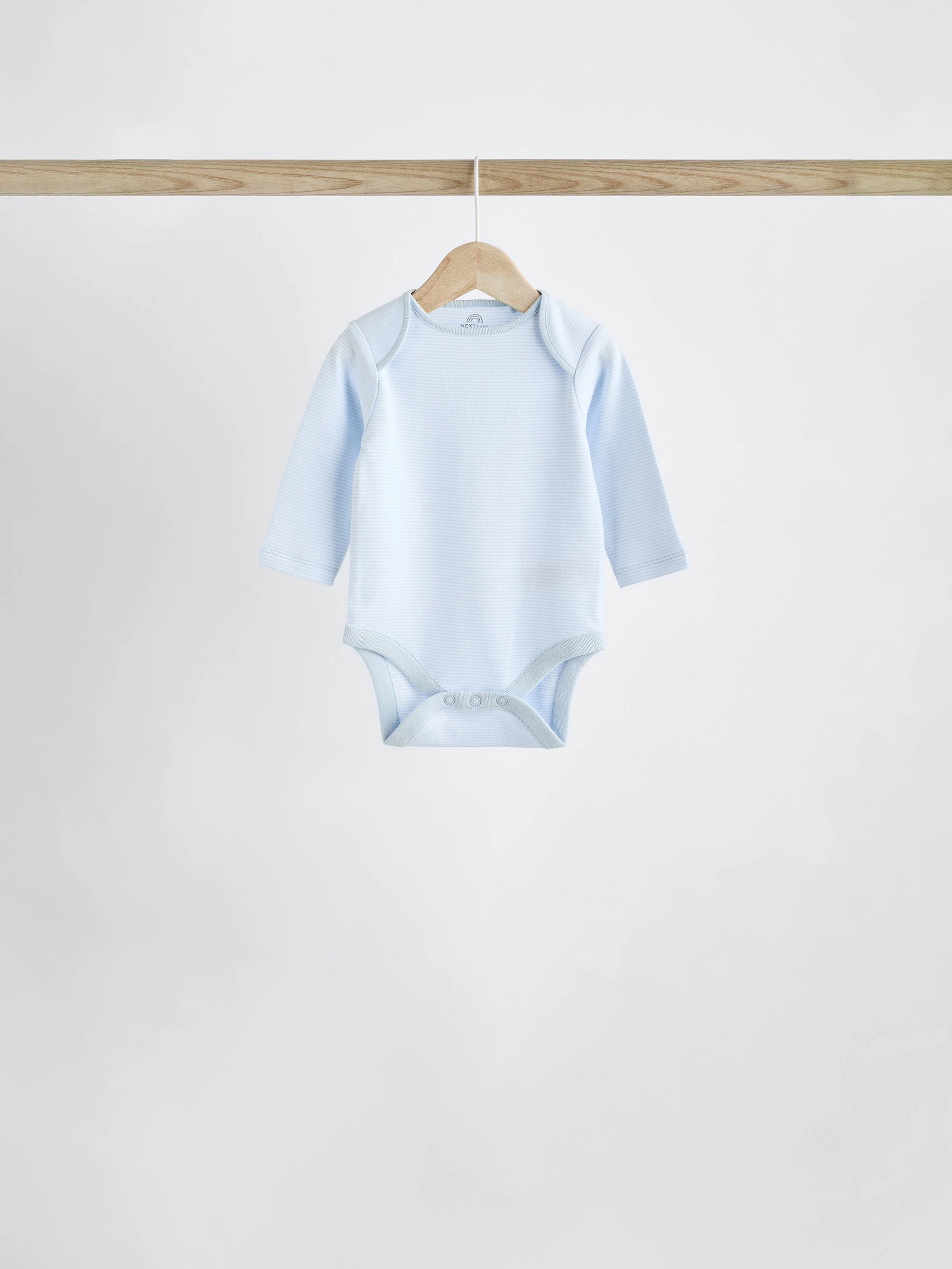 Blauw - Babyrompertjes met beer en lange mouwen