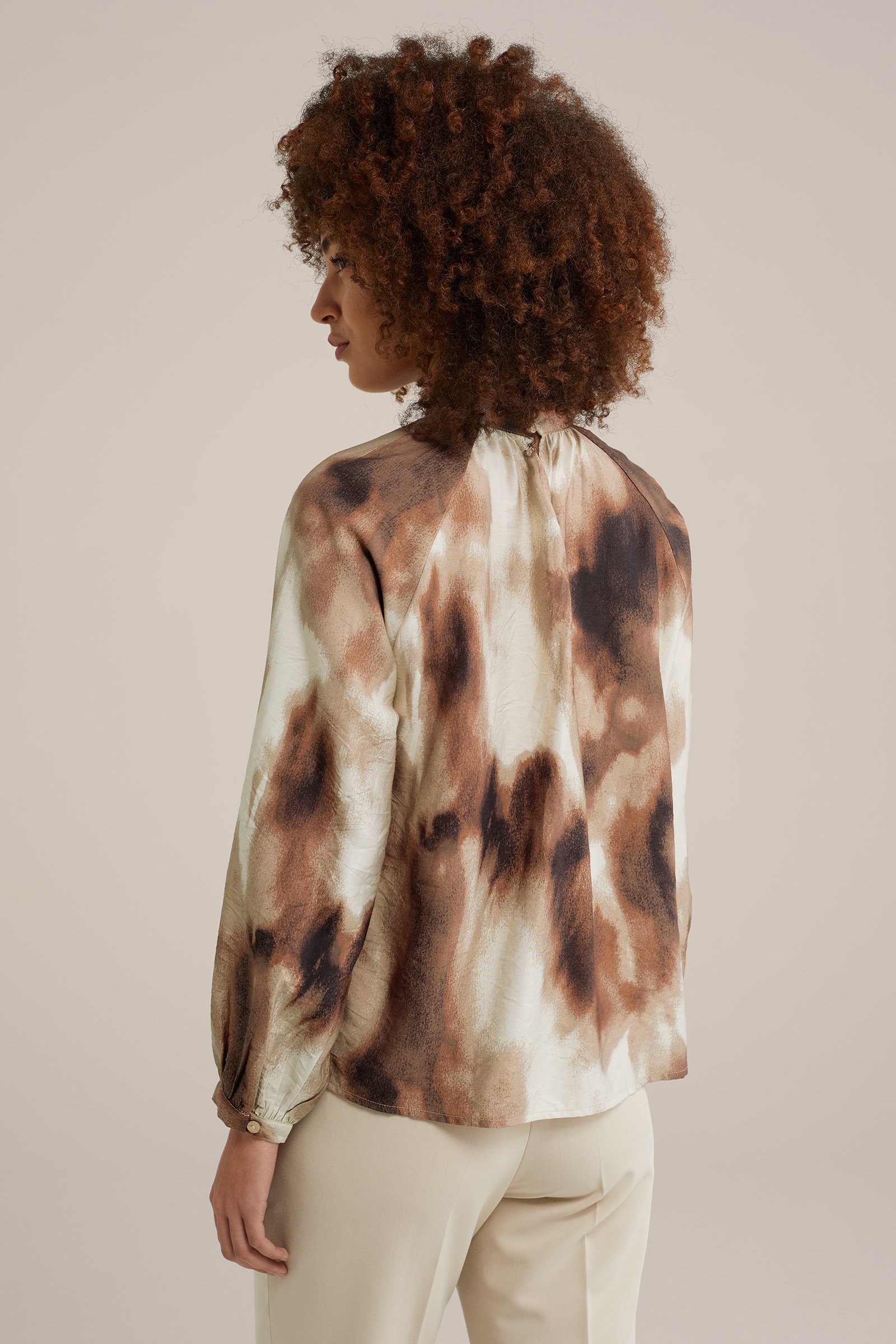 blouse met dessin WE Fashion Beige