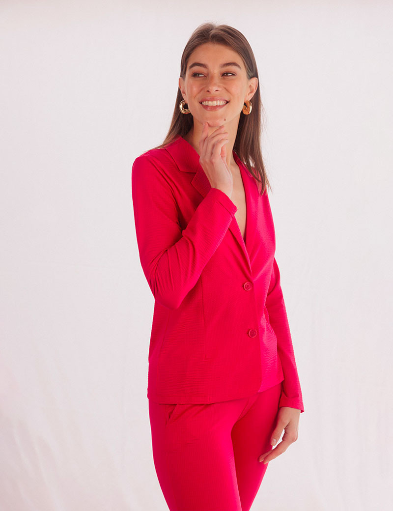 HBT WAFFLE  | SHIRLEY VESTE FUSHIA