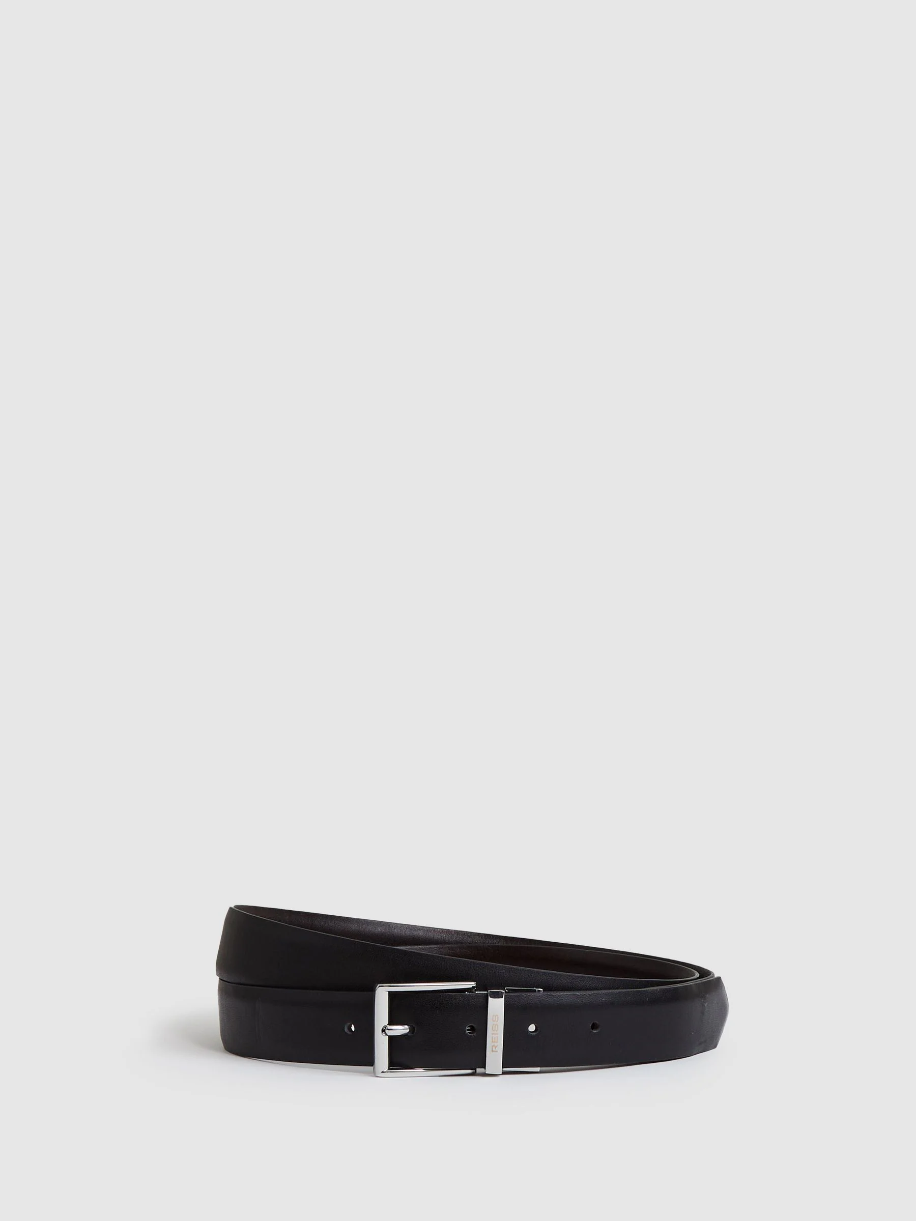 Reiss Reign Reversible Leather Belt with Interchangeable Buckle