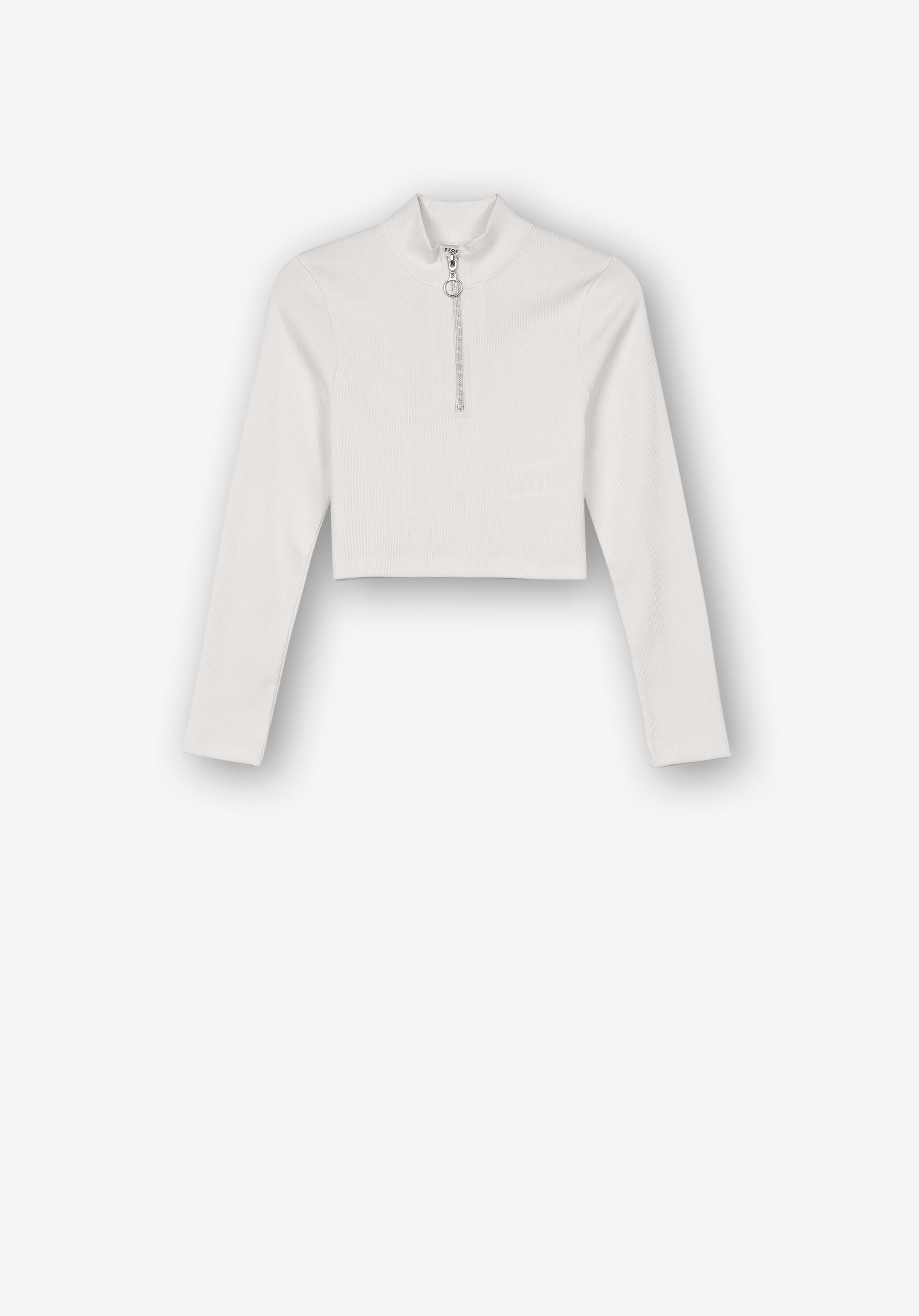 T-shirt Cropped com Fecho