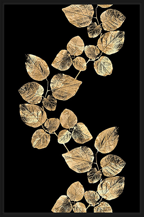 Toile imprimée Feuilles dorées l.60 x H.90 cm