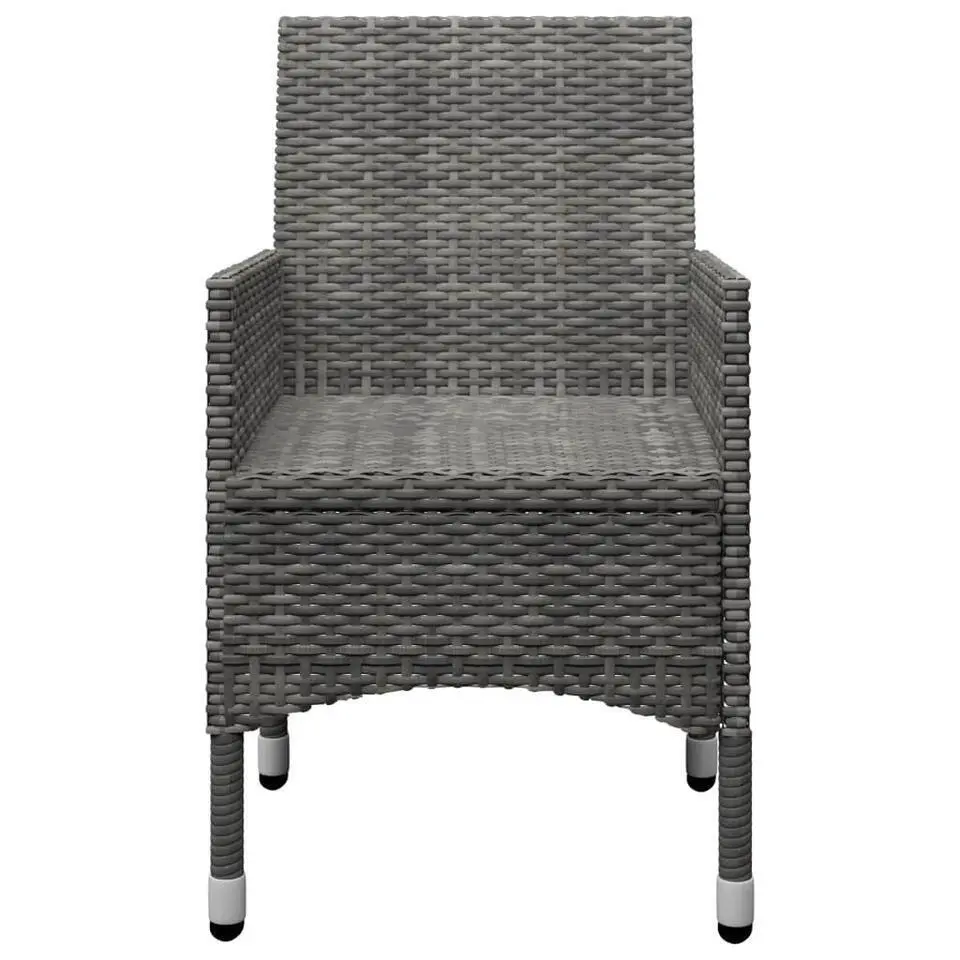 vidaXL - 5-delige Tuinset - Grijs - Poly rattan en hout - 150x90 cm