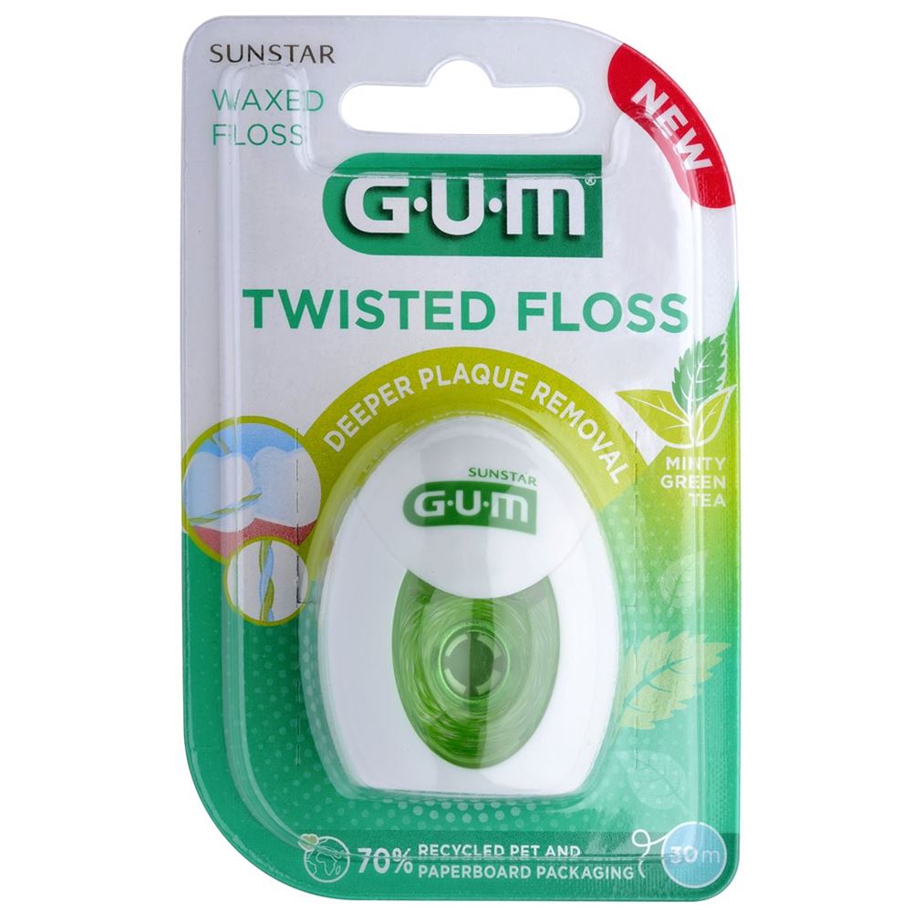 GUM TWISTED FLOSS Zahnseide<br>1 Stück, 30m, gewachst