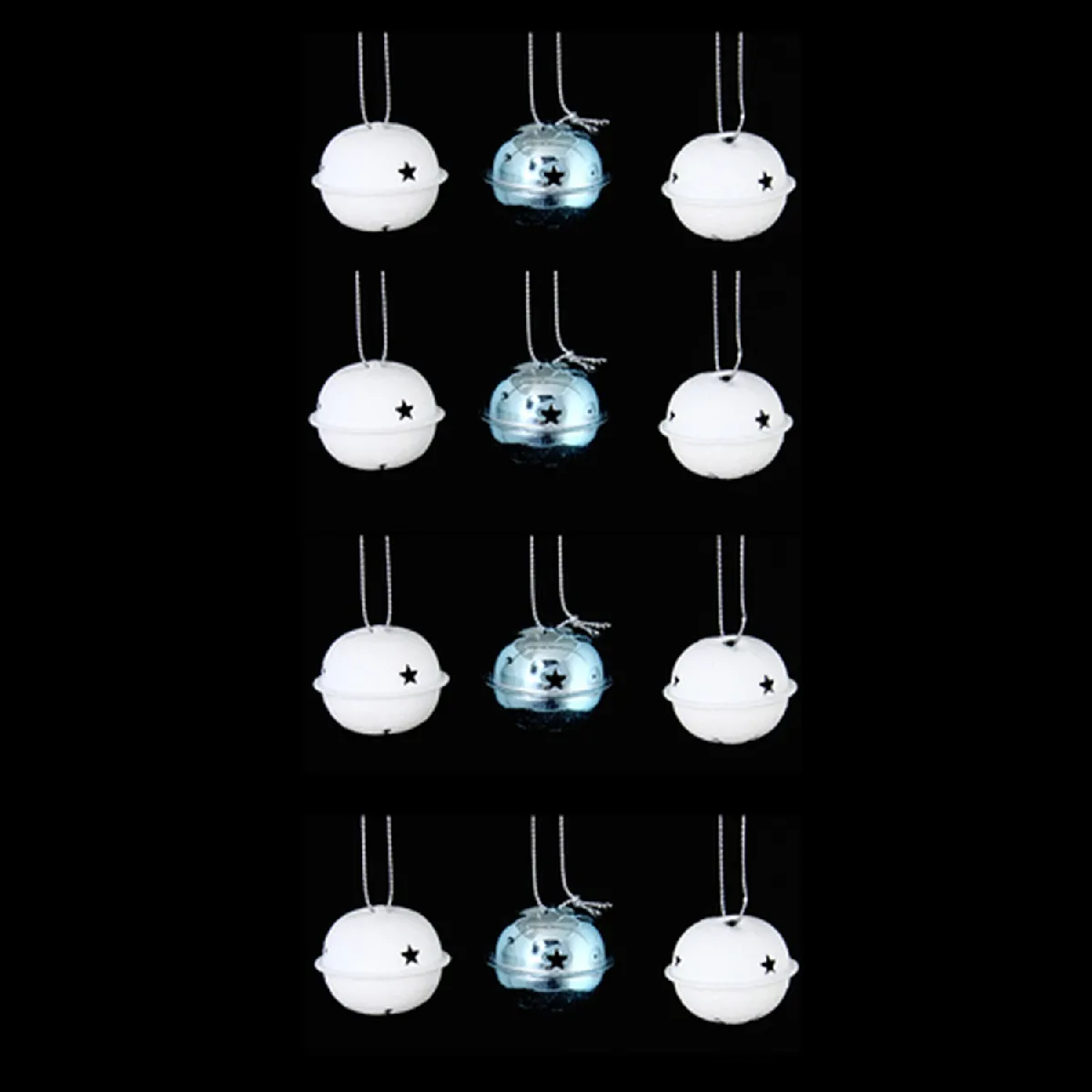 Atmosphera, Createur D'Interieur Atmosphera Grelots brillants - Blanc et bleu glacier (Lot de 12)