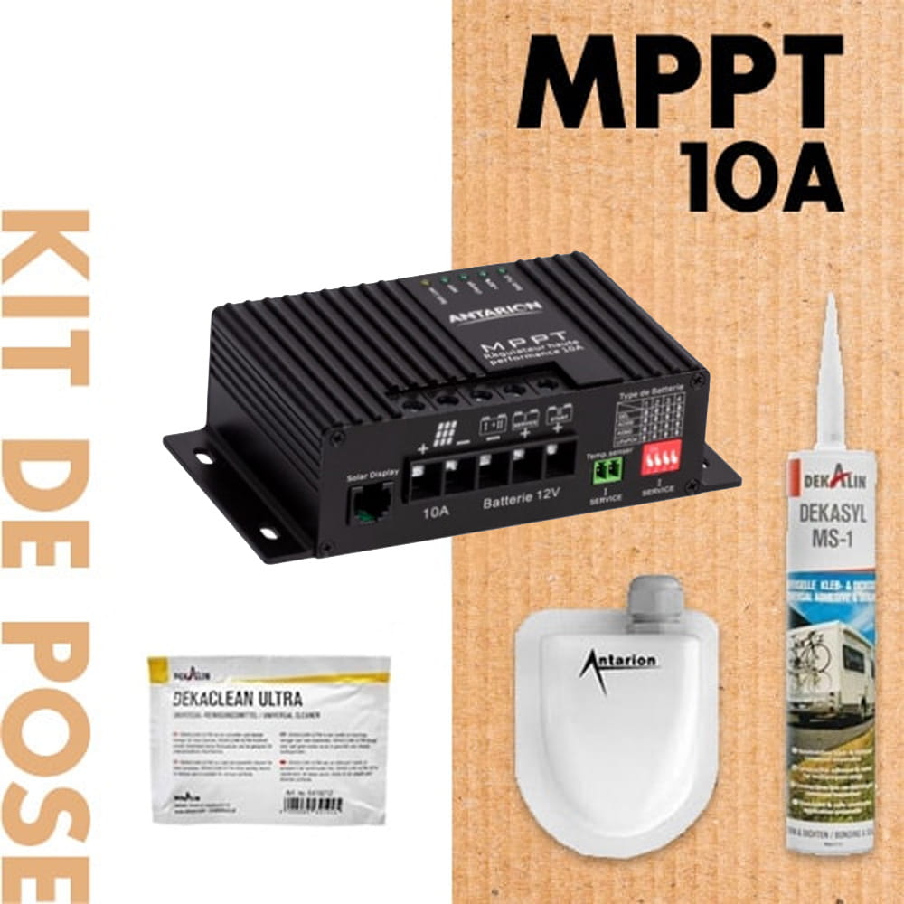 Kit pose panneau solaire + Régulateur MPPT ANTARION 10A 160W