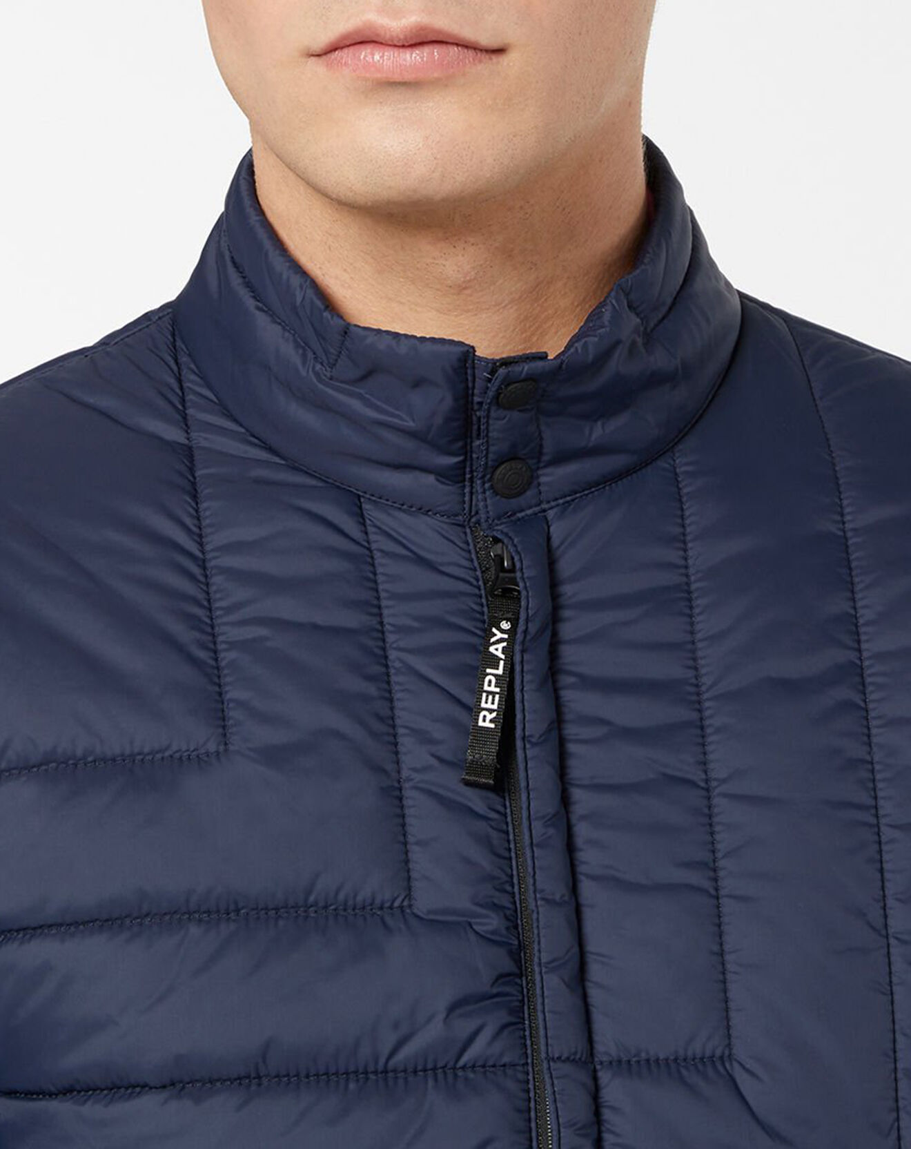 Replay Blouson matelassé bleu marine