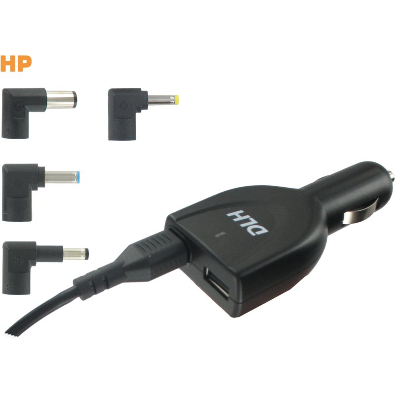 DLH Chargeur voiture allume-cigare 90W HP 100% compatible (sauf USB-C)