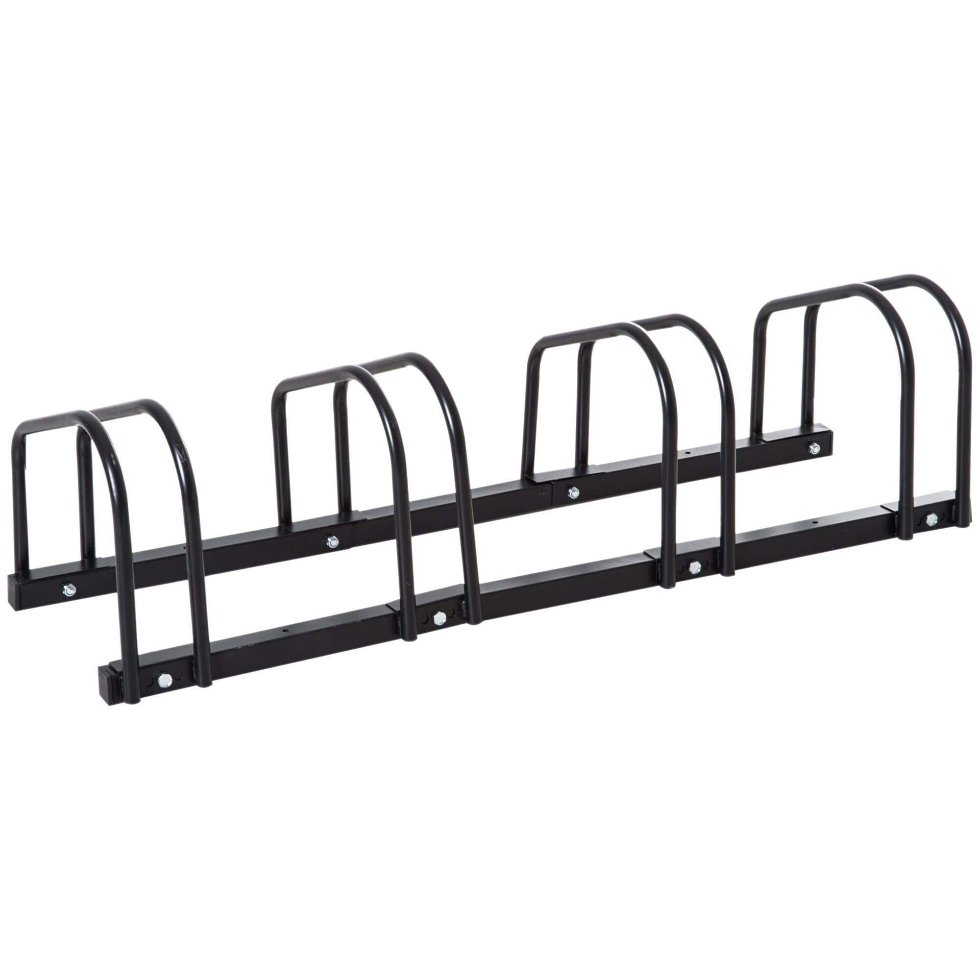 HOMCOM Fahrradhalter mit 4 Halterungen schwarz 110L x 33B x 27H cm