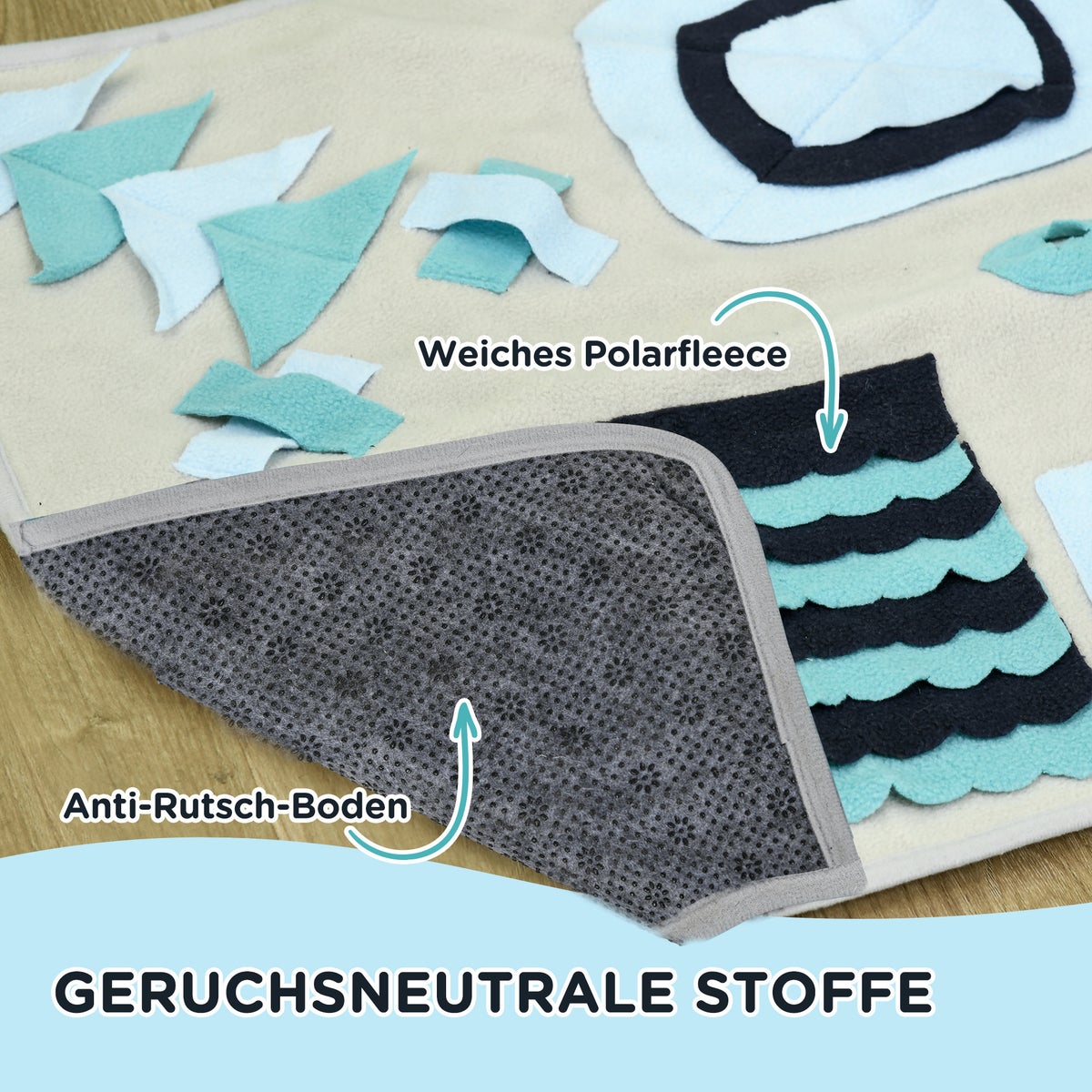 PawHut Hondenmat, 74L x 50B x 5H cm, Polyester, Gemengd Grijs