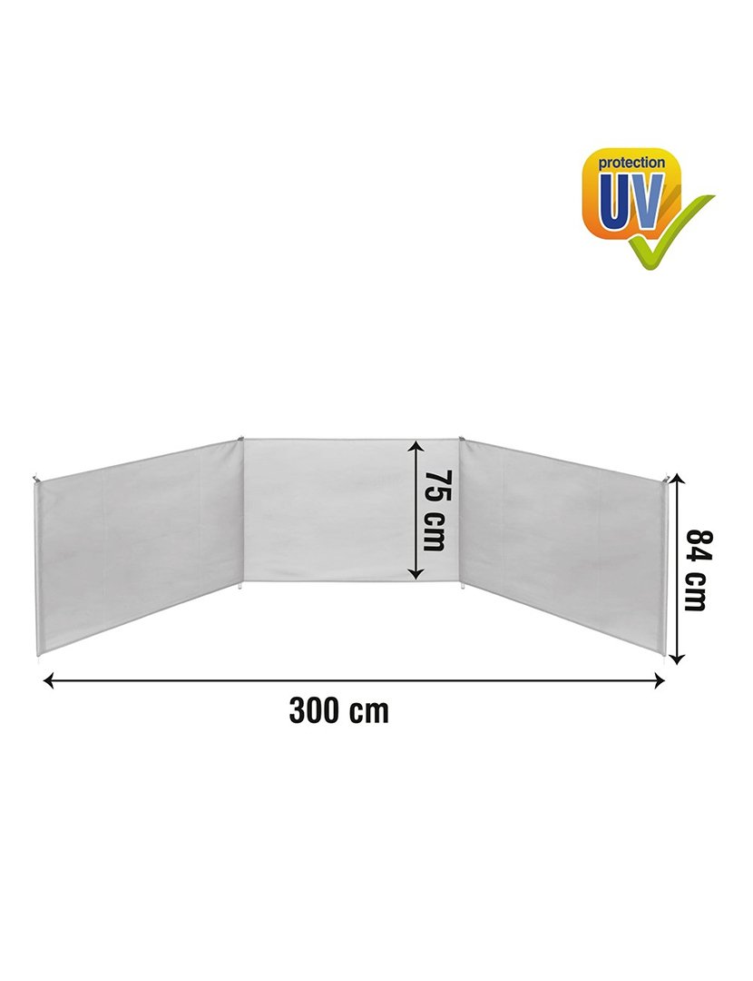 Foldable Beach Windbreak 300x85x2cm Blue