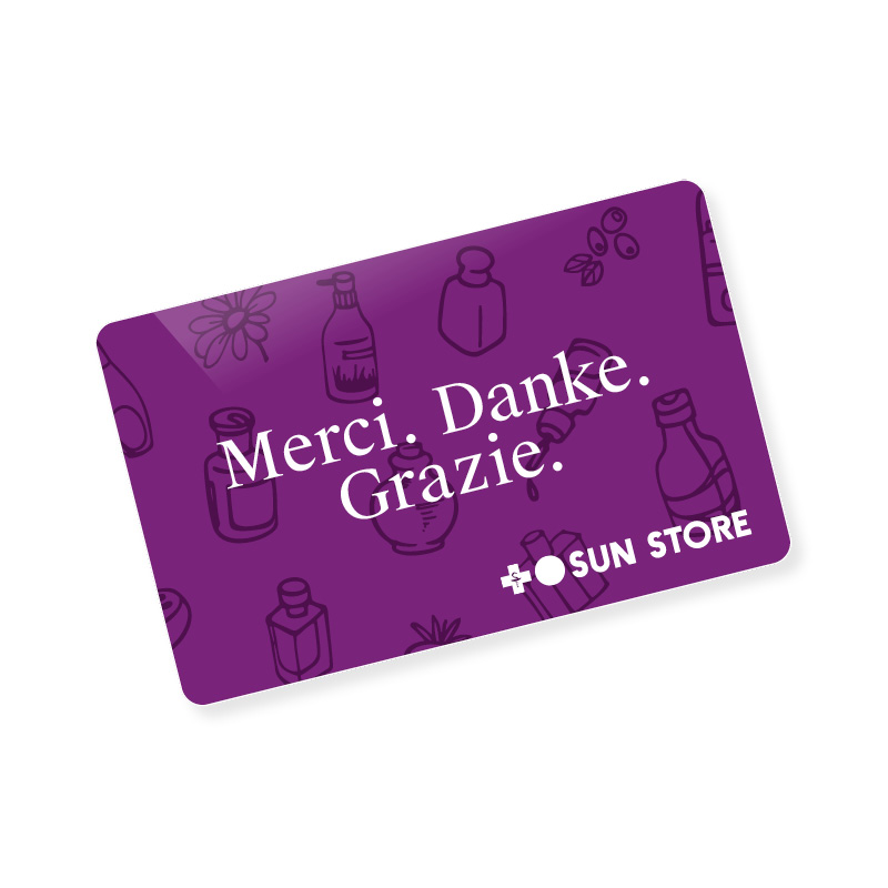 Sun Store Geschenkkarte<br>1 Stück, Danke Merci Grazie leer