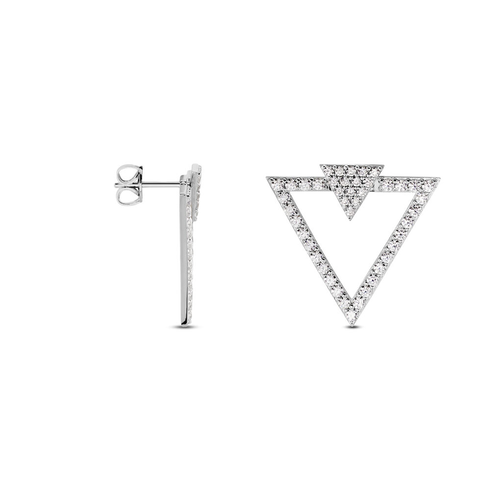 Boucles D'oreilles Pendantes Sauge Argent Blanc Oxyde