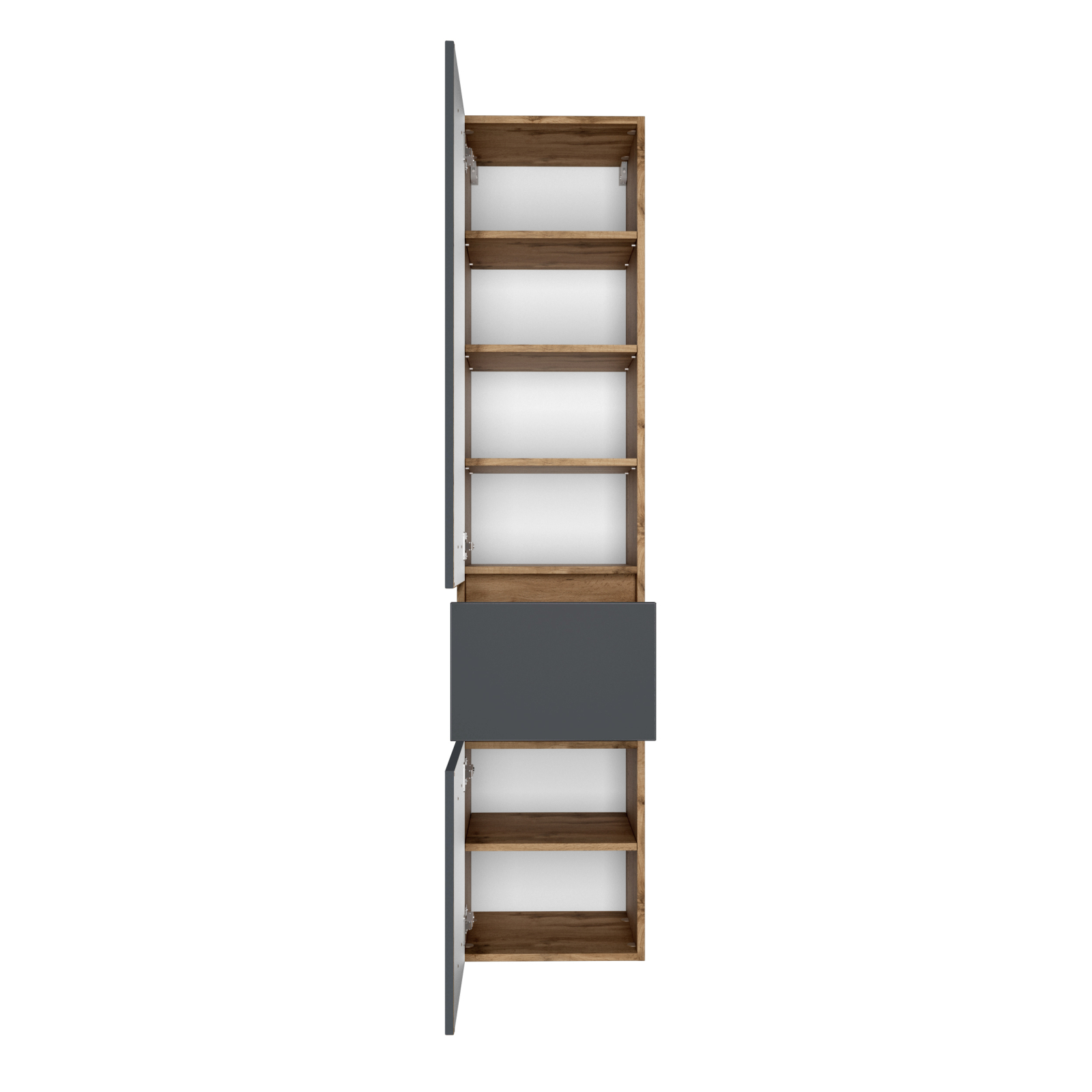 Seitenschrank LUCCA/KOPENHAGEN - grau matt-Wotan Eiche - 40 cm