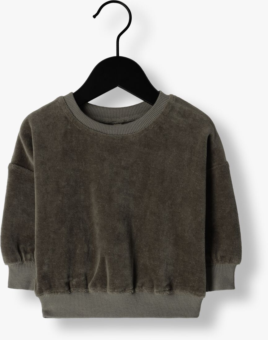 QUINCY MAE groene quincy mae trui velour relaxed sweatshirt