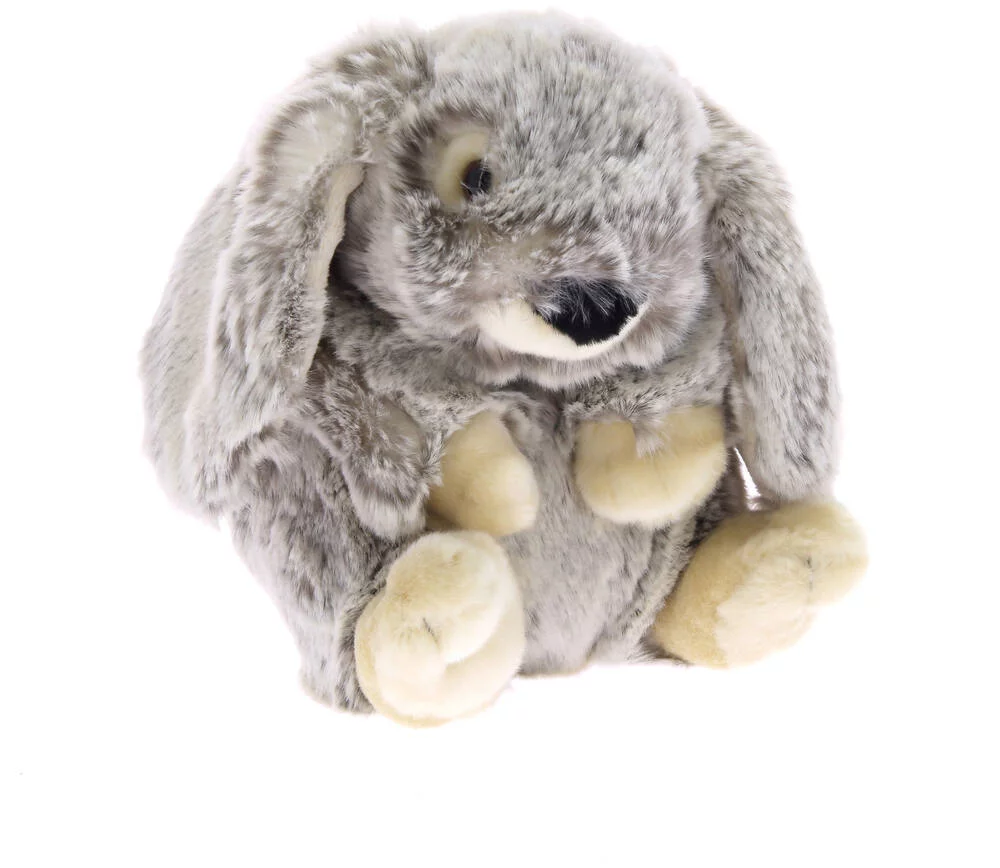 PELUCHE LAPIN TISSU CHINCHILLA 23CM