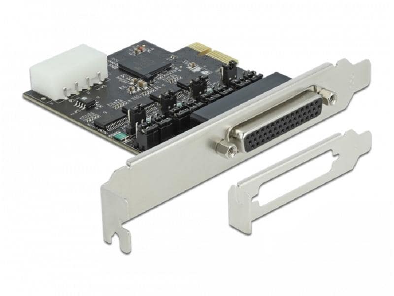 Delock PCI-Express-Karte 89895 4x RS-232 mit Spannungsverso PCIe-Schnittstellenkarte mit vier seriellen Ports