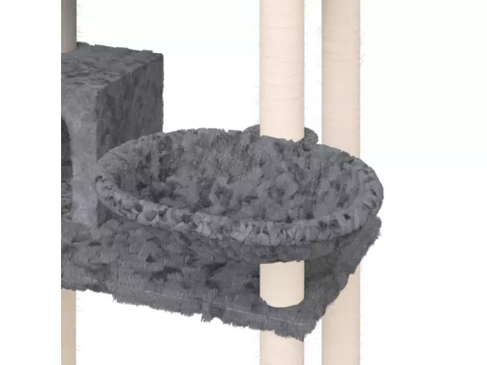 Arbre à chat avec griffoirs en sisal Gris foncé 131 cm