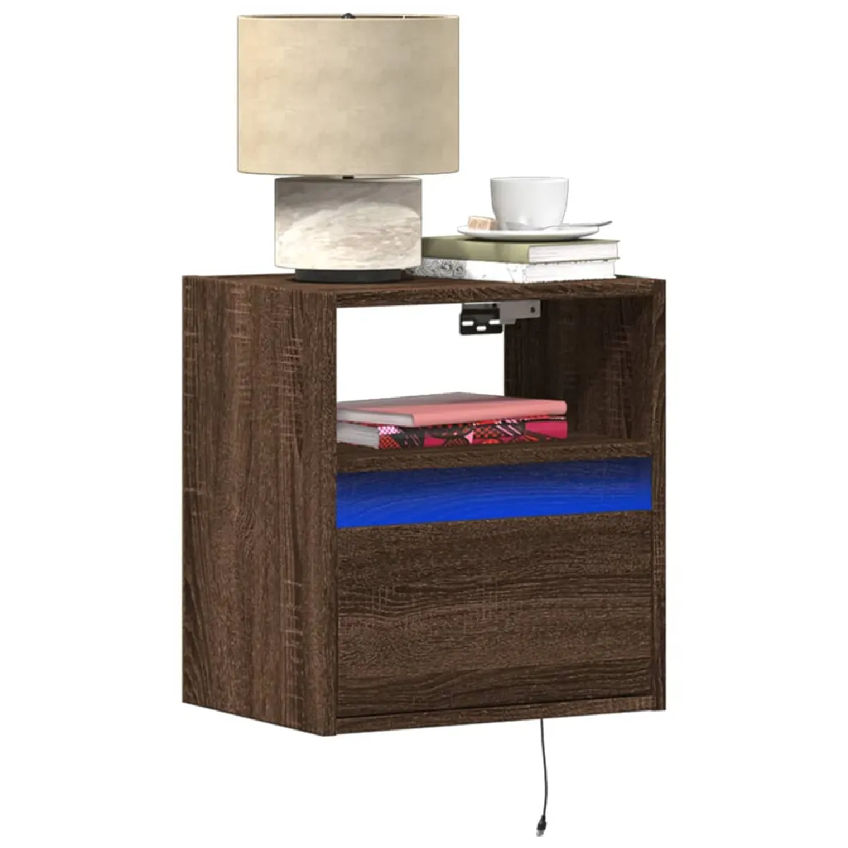 VIDAXL Table de chevet murale LED