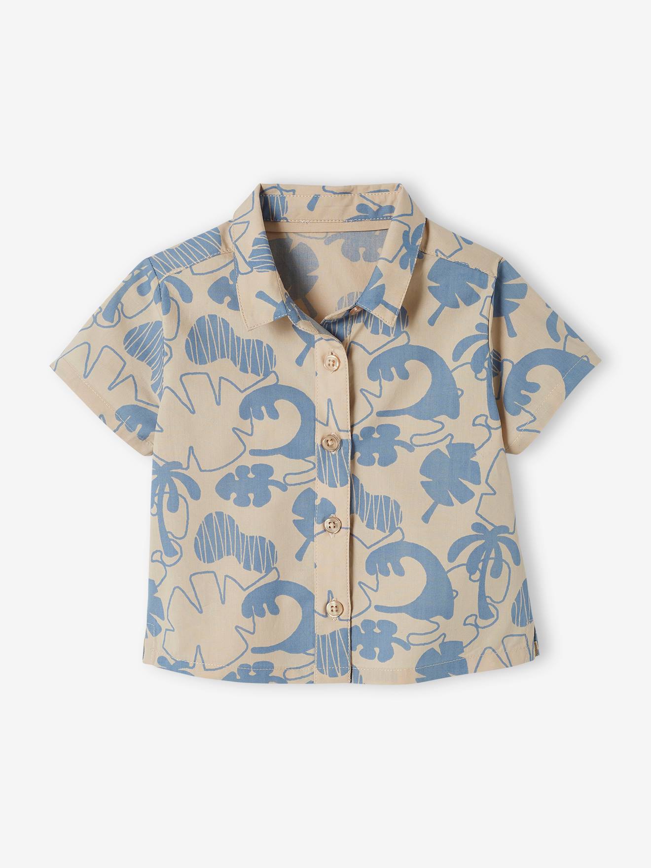Camisa de bebê bege de manga curta