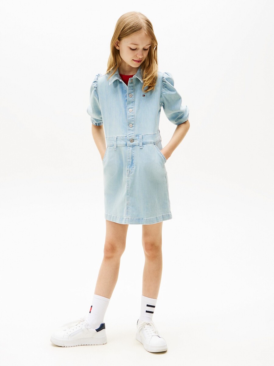 TOMMY HILFIGER<br>Vestido jeans com mangas curtas