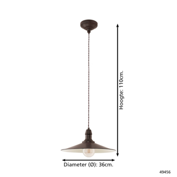 Eglo Hanglamp Stockbury bruin Ø36 cm