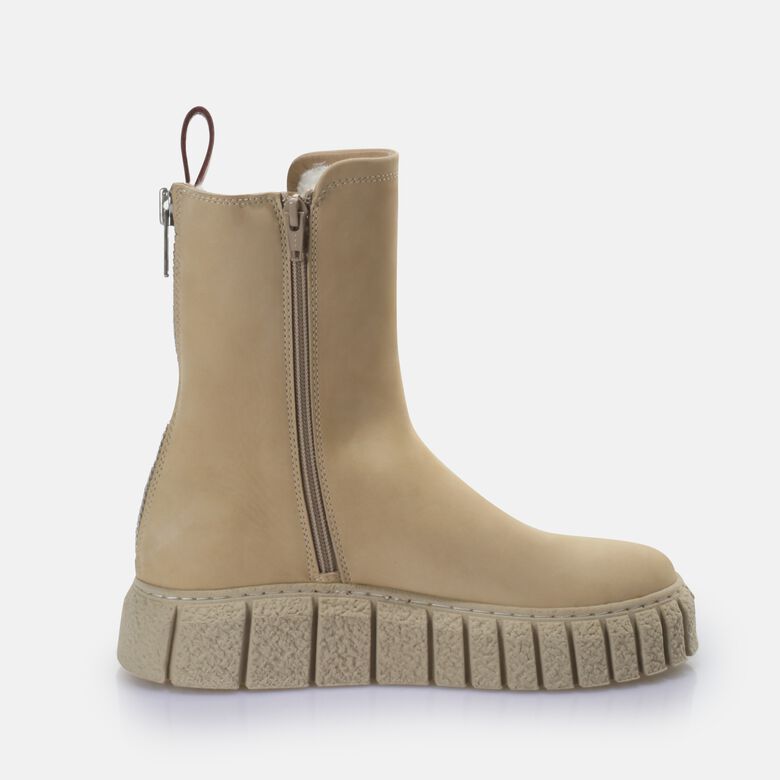 Rampa Zip Warm Bottines, crème