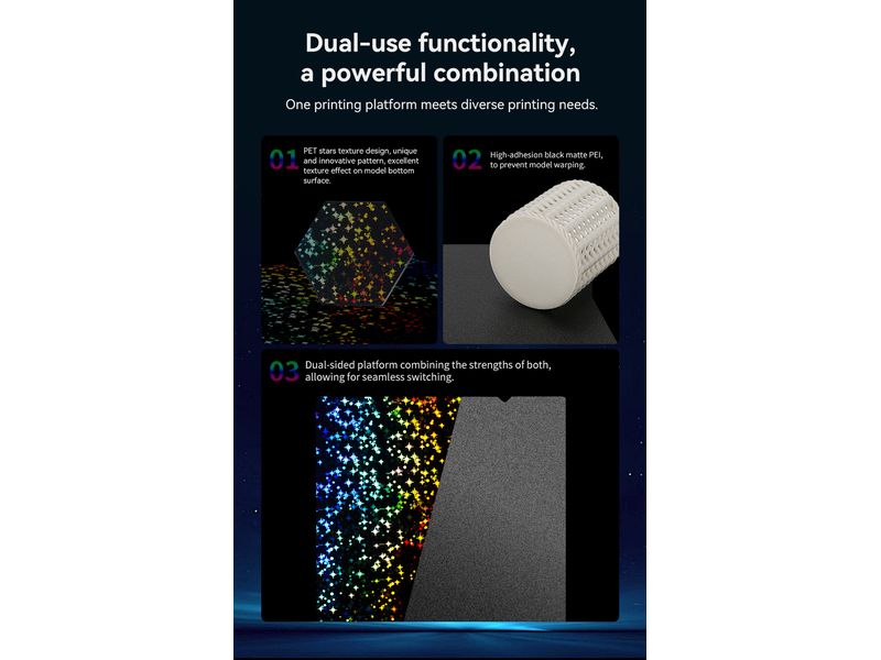 Creality Druckplattform Doppelseitige «Stars» Dual-Use-Funktionalität für vielseitiges Schalten