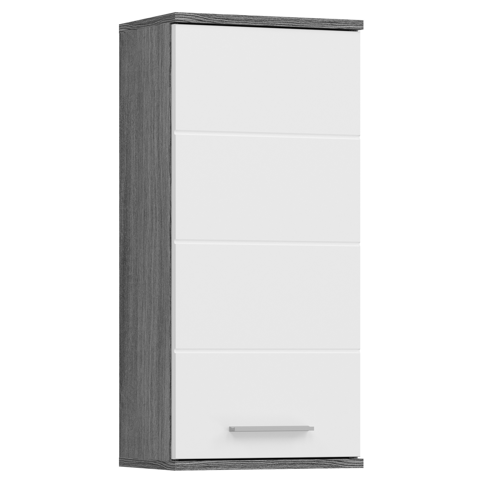 Hängeschrank BLAKE - weiß Hochglanz - Rauchsilber - 35 cm