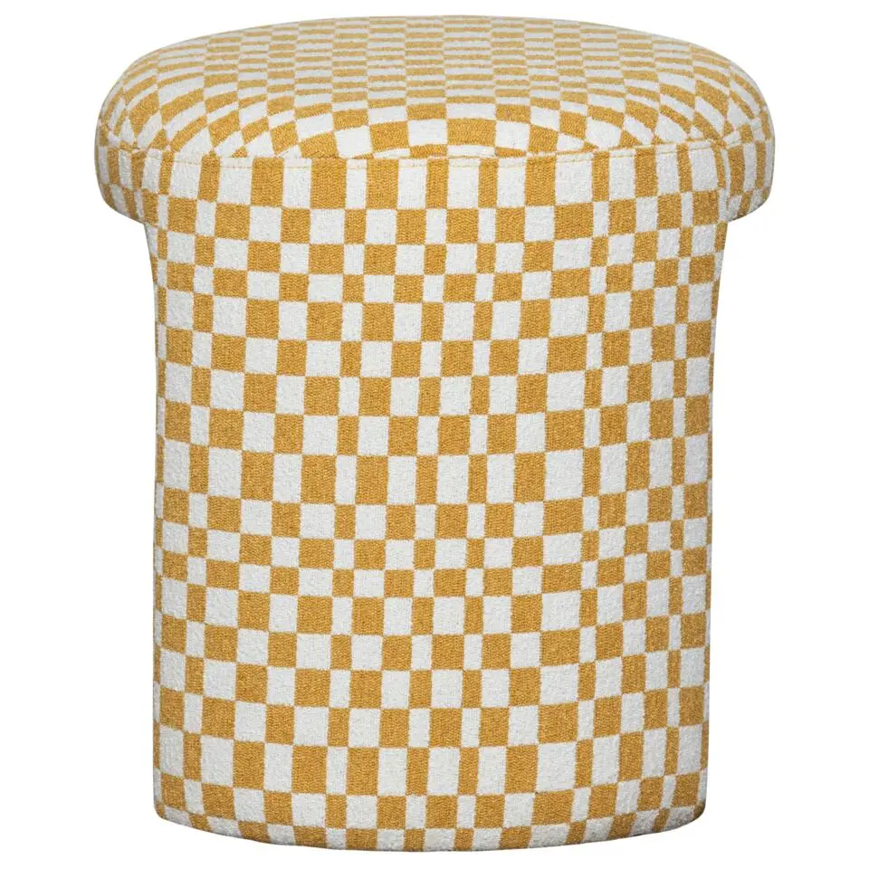 WOOOD Charlie Kruk - Polyester - Ruitjes - Geel