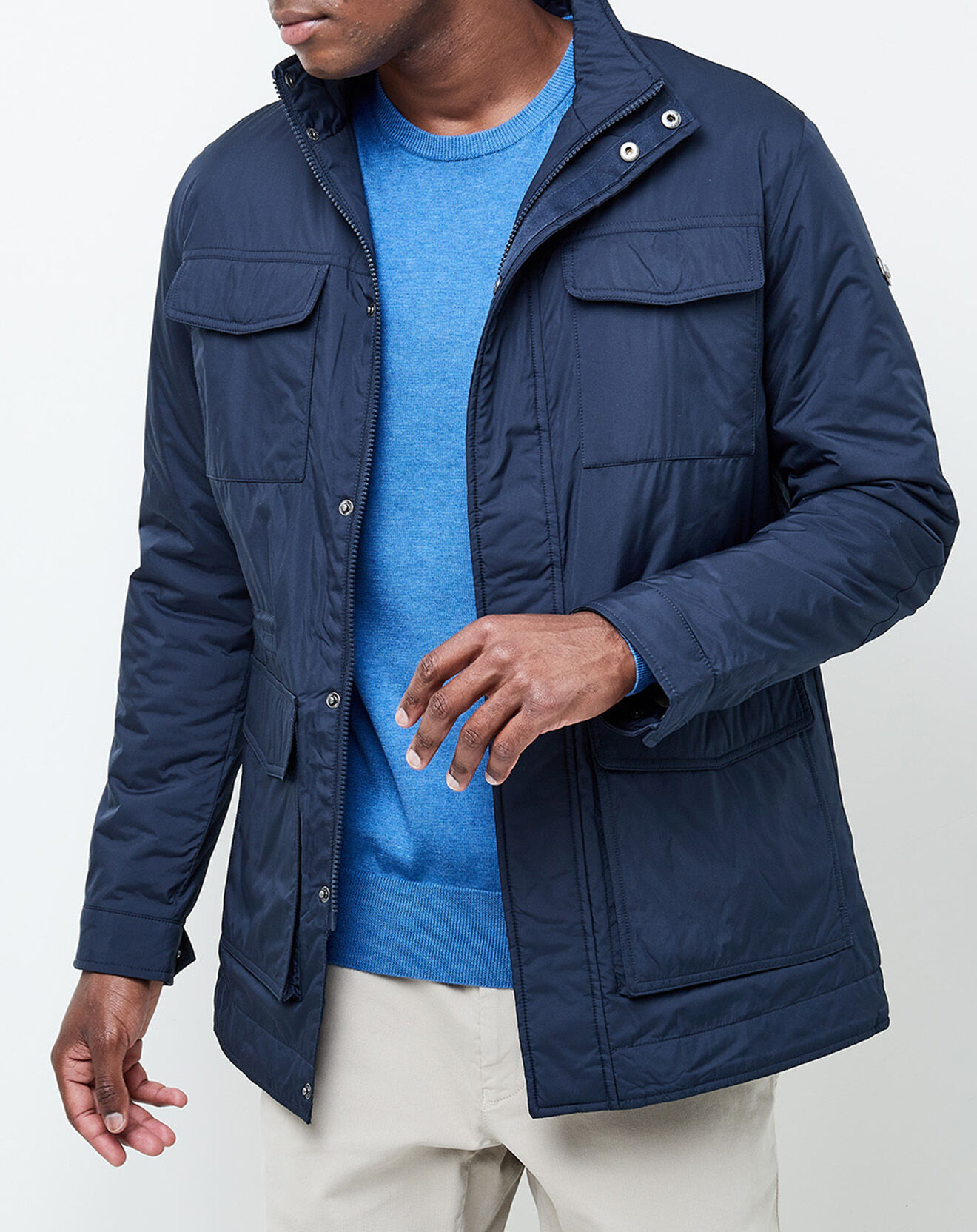 Hackett London Veste Saharienne légère bleu marine