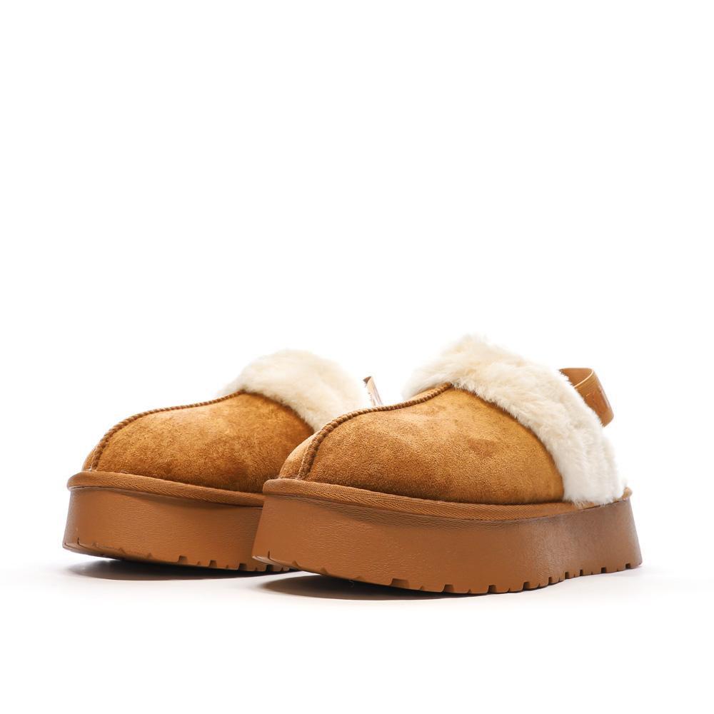 Xti Sabots fourrés à élastique Camel Femme Xti Microfiber