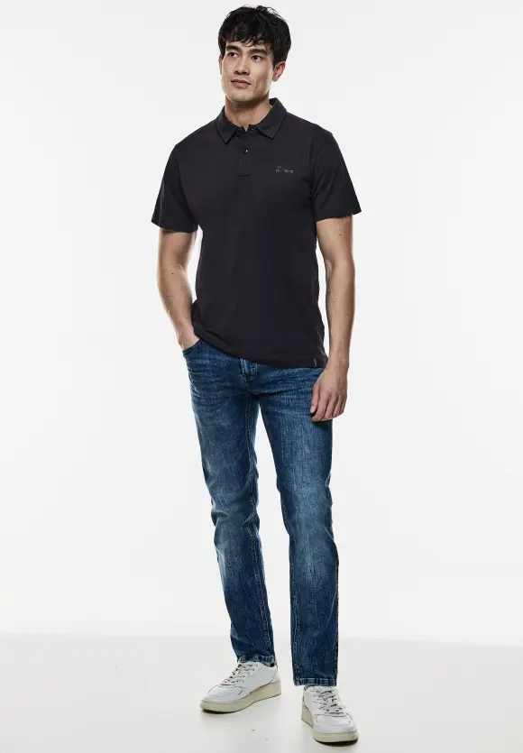 Slub Jersey Poloshirt - deep blue
