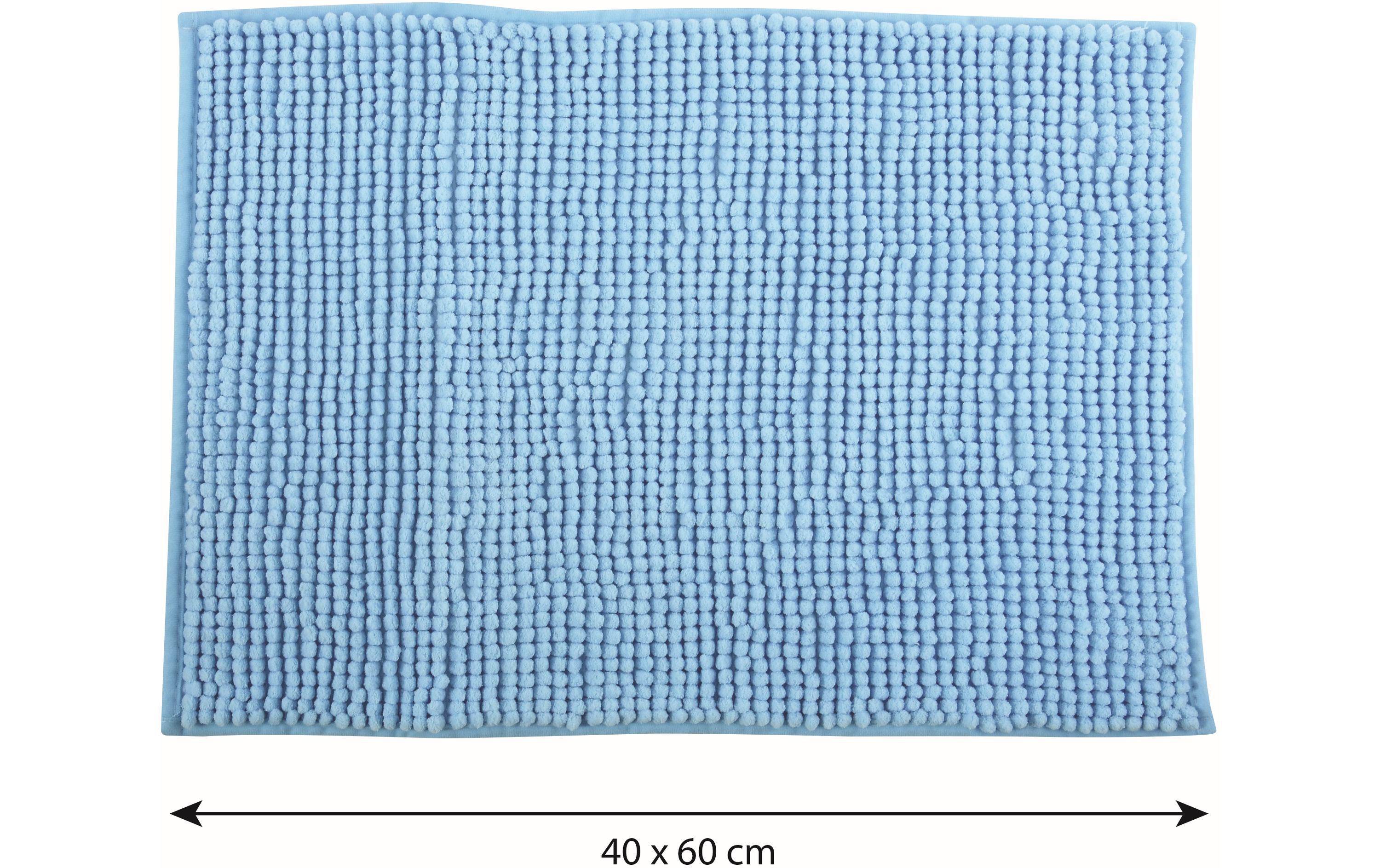Badteppich Chenille 40 x 60 cm, HellblauBadematte mit rutschfester Unterseite