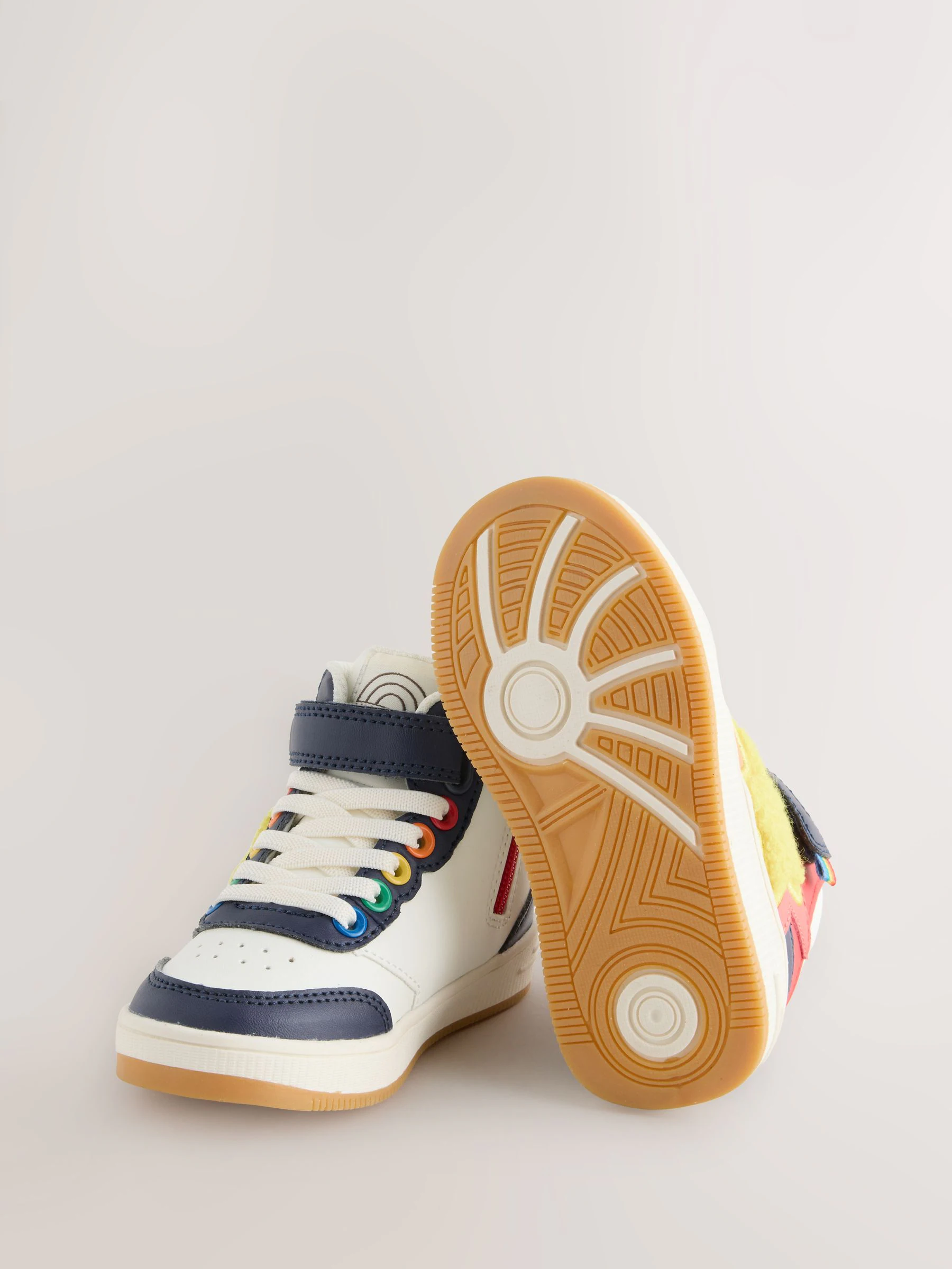Meerkleurige bouclé met regenboog - Little Bird by Jools Oliver - Hoge sneakers met sterren