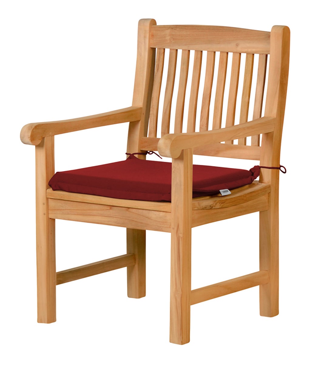 Zitkussen voor tuinstoel, rood/bordeaux, premium, wasbaar, Made in Germany
