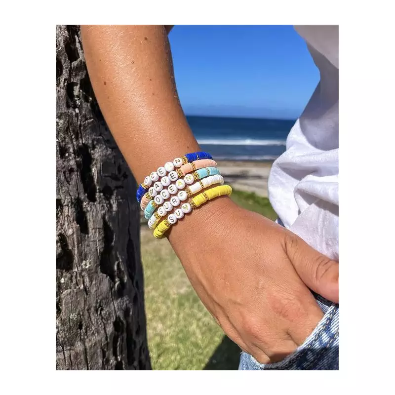 Bracelet Perles de Frangines - OCEAN - Dorée Bleu Marine