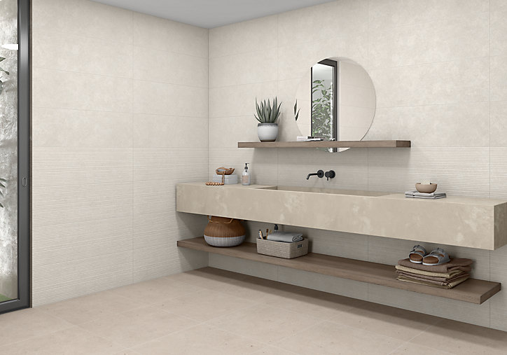 Carrelage mural beige Lille 25 x 75 cm