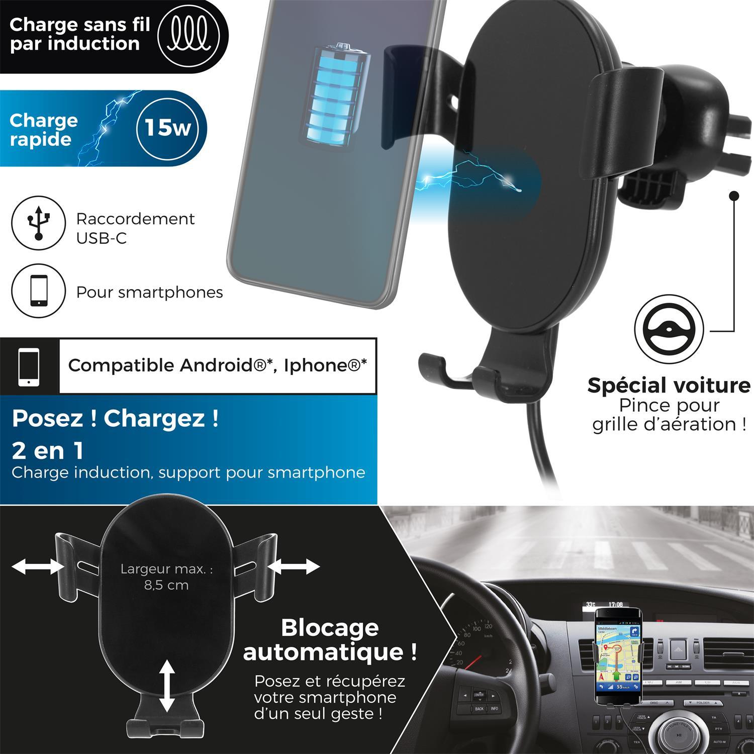 SUPPORT TELEPHONE CHARGEUR INDUCTION