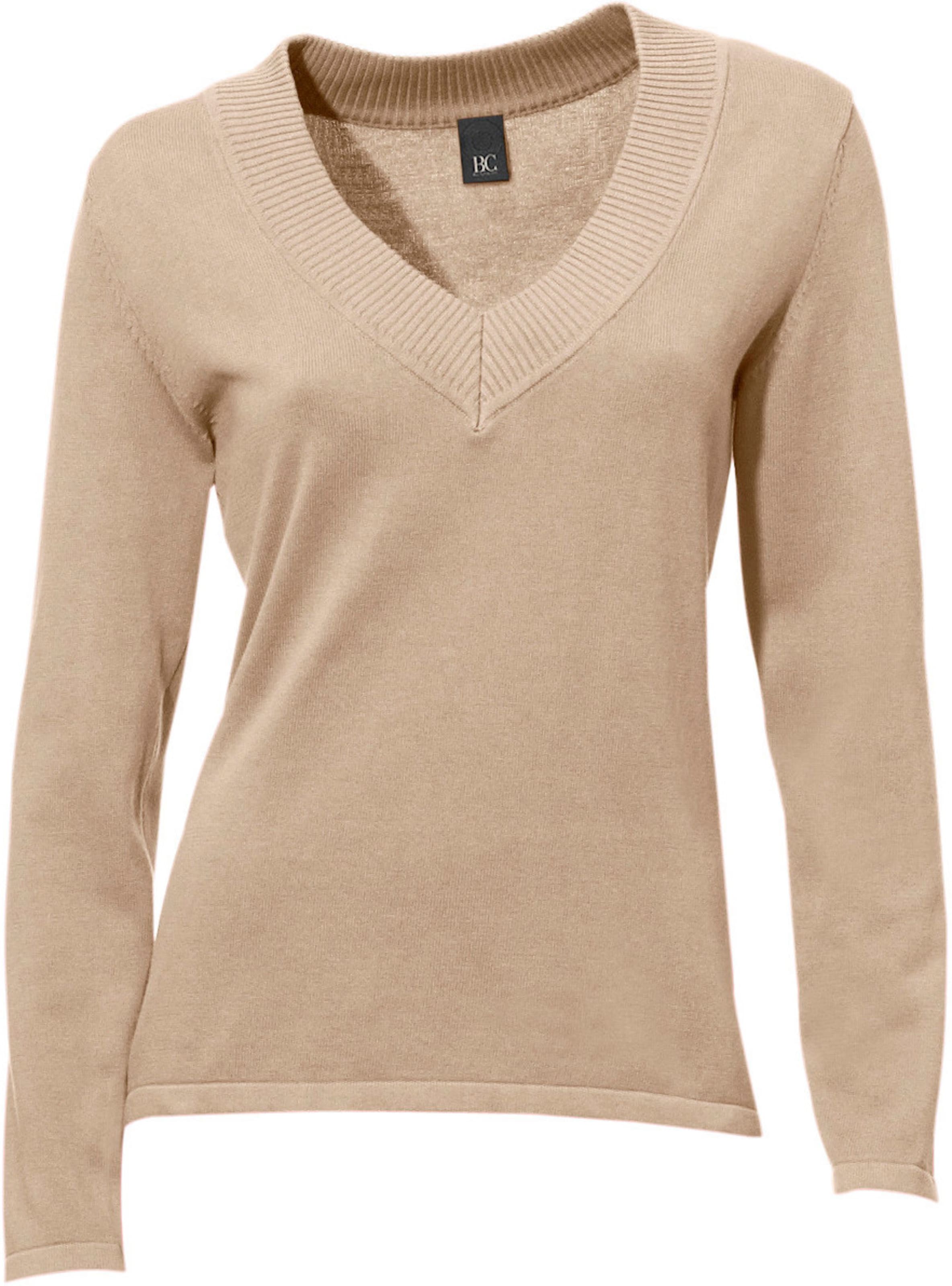 heine V-Pullover in beige