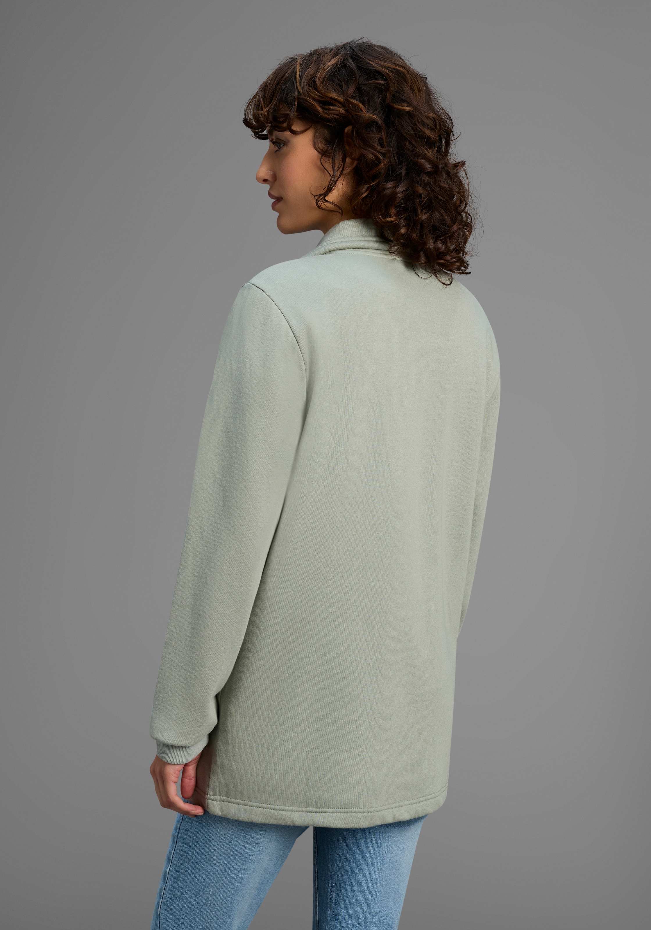 Laura Scott Sweatjacke , Weiche Baumwollmischung mit Stehkragen und Aussentaschen