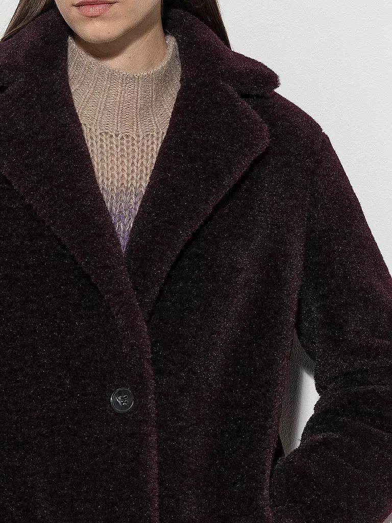 LUISA CERANO Blazermantel in Felloptik dunkelrot