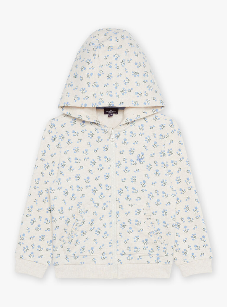 Haut de jogging vanille et bleu à fleurs