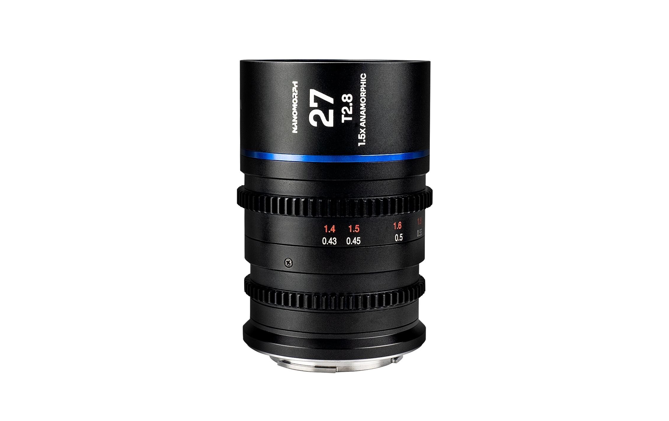 Festbrennweite Nano1.5X 27 mmT/2.8(Blue) – Fujifilm X-Mount<br>Ultra kleines anamorphotisches Objektiv für Super35-Sensoren